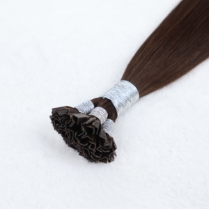 Extensions de cheveux <span class=keywords><strong>en</strong></span> V, cheveux humains vierges, lisses comme des baguettes, extensions de cheveux à fusion, blond naturel, brun - Product Image 3
