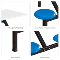 Table à manger moderne quatre places en plastique renforcé de fibre de verre utilisation de meubles de restaurant