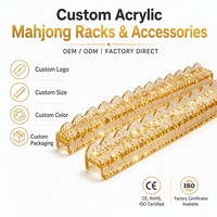 Règle de Mahjong en Acrylique Américain Écologique pour Cartes à Pousser, avec Logo Personnalisé et Couleur, 20 Pouces, Design Ondulé, pour la Fabrication de Cartes de Mahjong - Vente en Gros