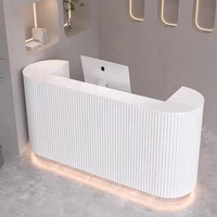Comptoir de réception moderne pour salon de beauté, table de caisse, panneau de caisse pour boutique, armoire de caisse blanche
