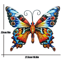 Ensemble de 4 lettres de papillon colorées au design le plus récent, décoration murale, or luxueux, branche de fleur en métal noir 3D, décoration murale