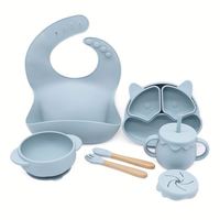 Repas pour enfants personnalisé LED de sevrage ensemble d'alimentation pour bébé sans BPA vaisselle en silicone bavoir bol cuillère assiette pour bébé nouveau-né coffret cadeau