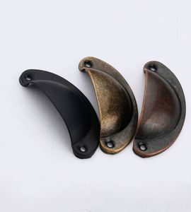 WEKIS Poignées de meuble en laiton rétro, forme coquille de boulette, poignées coquille antique, poignées de tiroir en métal semi-circulaires, pour cuisine et commode - Product Image 5