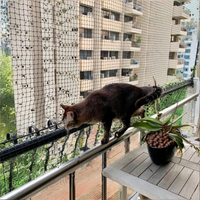 Filet de sécurité pour chat en acier inoxydable 1.2mm renforcé de nylon noir vert et beige pour balcon 3*2m 3*4m 3*6m 3*8m allemagne espagne