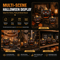 Lot de Décorations d'Halloween en Gros : Lanterne Citrouille et Porte-Bougie Chat Noir pour Table