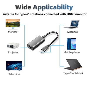 Premium haute résolution 4K @ 60Hz Type C vers <span class=keywords><strong>HDMI</strong></span> 1080p HD tv câble adaptateur <span class=keywords><strong>USB</strong></span> vers <span class=keywords><strong>HDMI</strong></span> mâle vers <span class=keywords><strong>femelle</strong></span> pour moniteur projecteur - Product Image 6