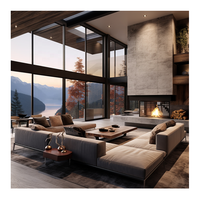 Ventanas de Aluminio de Doble Acristalamiento Estilo Americano Personalizadas, Insonorizadas, con Rotura de Puente Térmico, para Proyectos Hoteleros, Ventana Grande de Vidrio