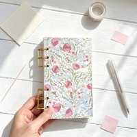 Plaque acrylique A6 à 6 trous pour carnet de budget, planificateur, carnet de notes et carnet de comptes, avec feuilles de couverture en acrylique