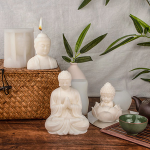 DUMO 2023 hecho a mano Guanyin adornos de yeso <span class=keywords><strong>molde</strong></span> de vela de silicona DIY <span class=keywords><strong>molde</strong></span> de vela de <span class=keywords><strong>Buda</strong></span> moldes de <span class=keywords><strong>cemento</strong></span> de jabón de silicona para velas - Product Image 4