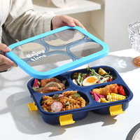 Boîte à lunch pour étudiants, simple, portable, compartimentée, fermeture hermétique, anti-fuite, avec couverts, idéale pour les repas au travail/à l'école