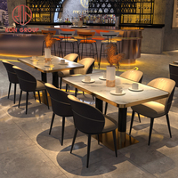 Ensemble table et chaises de restaurant en cuir moderne de Foshan pour café, salon de thé, hôtel, vente en gros de meubles
