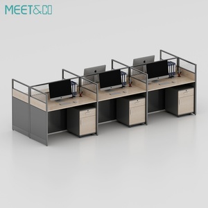 Modern Convertible Extendable L-Shaped Computer <b>Desk</b> 2-10 Person Workstation Staff Cubicle <b>Table</b> for Office Use - Product Image 5