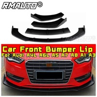 Accessoires pour voitures Audi A4L A6L A5 A7 A8 A1 A3 : Kit carrosserie noir mat avec lèvre de pare-chocs avant, séparateur, diffuseur et spoiler