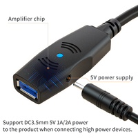 Câble d'extension USB 3.0 actif, type A mâle vers femelle, amplificateur de signal, répéteur, 5M 10M 15M 20M 25M