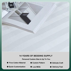 Bán Buôn Tùy Chỉnh Trắng Bông Satin Bộ Đồ Giường Khách Sạn Thiết Lập Với Sọc Tính Năng Cho Khách Sạn - Product Image 6