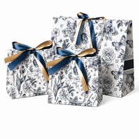 Sac fourre-tout en papier rose champagne avec logo personnalisé imprimé, sac à main de luxe pour bouquet de fleurs, emballage de vêtements