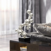 Statue de lapin assis à longues oreilles en acier inoxydable personnalisé, style Art déco, décoration de luxe pour la maison et le bureau, décoration de table, esthétique haut de gamme en métal
