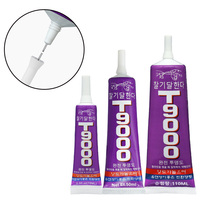 Colle adhésive transparente flexible Zhanlida T9000 15ml à faible odeur, non jaunissante, avec aiguille de précision pour blocs de construction, bijoux et artisanat