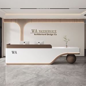 Mesa de recepção do escritório high-end moderno customizável para a empresa Front Desk Beauty Salon Caixa registradora Vendas Hotéis feitos MDF - Product Image 1