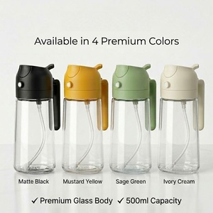 Bouteille pulvérisateur d'huile en verre 2-en-1 réutilisable et écologique, distributeur d'huile d'olive pour la cuisson, la friteuse à air, le barbecue et la cuisine - Vente chaude - Product Image 4