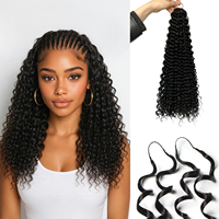 Extensions de cheveux en fibre protéinée de haute qualité, effet plumes, ondulations profondes, 170g/paquet, 16 pouces, mèches pré-tressées à pointe plumeuse