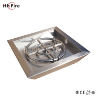 Foyer carré à gaz de brasero personnalisé en acier inoxydable ou foyer GPL avec brûleur rond à anneau de feu
