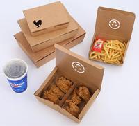 Boîtes d'emballage alimentaire à emporter auto-formables et recyclables pour frites et nuggets de poulet frit, avec lamination mate et gaufrage