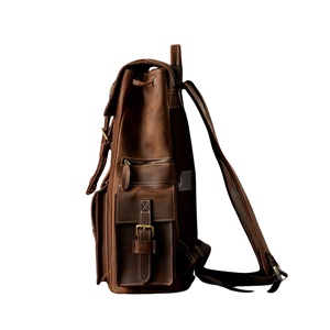RTS Bulk Mixed Order Vintage Style Crazy Horse Genuine <b>Leather</b> <b>Backpack</b> Zipper Waterproof Travel <b>Laptop</b> Cotton Polyester - Product Image 2