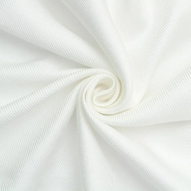Tela de lujo lisa teñida de sarga suave de acetato/rayón de seda blanca para pantalones