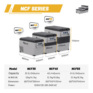 NCF45 Réfrigérateur portable pour <span class=keywords><strong>voiture</strong></span>, compresseur, réfrigérateur, congélateur pour pique-nique avec dessous de verre, lumière LED intégrée, chaîne de porte, trou de drainage. - Product Image 3
