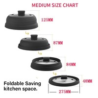 Couvre-aliments pliable en silicone pour micro-ondes, résistant à la chaleur, anti-éclaboussures pour la cuisine