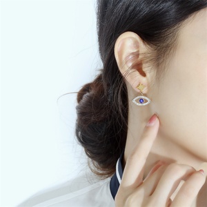 Hot Selling Women Stainless Steel Jewelry Zircon Eye Pendant <b>Stud</b> <b>Earrings</b> - Product Image 2