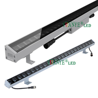 W42mm H74mm Angle Asymétrique LED Barre Linéaire IP67 Étanche Face Lighting DMX512 PWM RGBW Outdoor Garden Wall Washer
