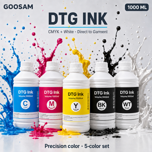 Tinta Pigmentada DTG CMYK Blanca Compatible con Impresora Epson I3200, Impresión Directa en Prendas, Camisetas de Algodón, Venta al Por Mayor - Product Image 1
