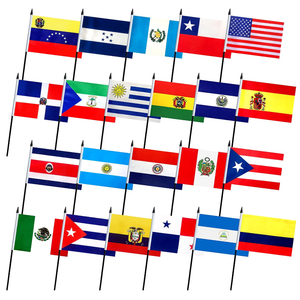 Paquete de 22 mini banderas pequeñas de palo que hablan español, 18 países de América Latina, banderas de mano de 5x8 pulgadas - Product Image 6
