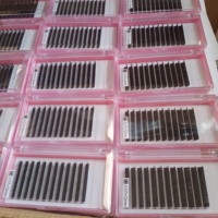 Échantillon gratuit, étiquette privée, plateau de cils volumineux / 0,03 0,05 0,07 Noir foncé, faux cils en vison volumineux / cils en cachemire mat, extensions de cils