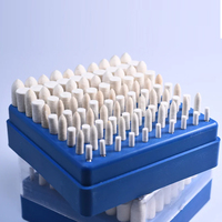 Lot de 100 têtes de polissage en feutre de laine abrasif pour outils rotatifs (formes cylindrique et en forme de balle)