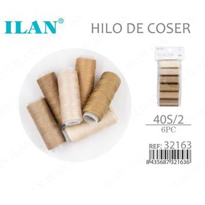 Filo da cucito Ilan 40S/2 Confezione da 6 pezzi Colori naturali per artigianato e cucito - Product Image 1