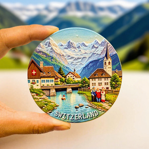 Aimants de réfrigérateur en résine 3D représentant des villages alpins suisses, souvenirs de paysages de montagne suisses pour cadeaux de voyage - Product Image 4