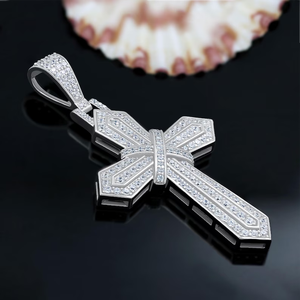 Iced Out Cross Pendant Moissanite Diseño en capas Custom Hip Hop Declaración Joyería para hombres - Product Image 2