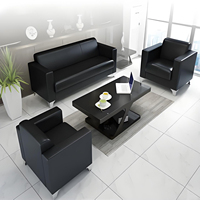 Ensemble canapé de bureau 3 places et table basse en cuir PU Z901 – Design contemporain de luxe, durable pour salle de sport, hôtel, école, hôpital, centre commercial, parc