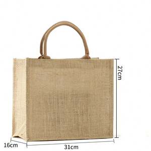Sac en toile de jute réutilisable et écologique, personnalisé avec logo, style bouton, pour cadeaux d'entreprise et d'affaires, vente en gros - Product Image 3