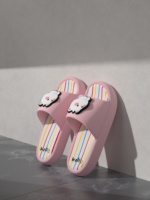 Claquettes en EVA avec logo de chien, douces, antidérapantes, confortables, pour la maison, la salle de bain, l'extérieur et le quotidien