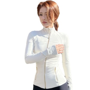 <span class=keywords><strong>Veste</strong></span> de yoga à col montant solide, respirante, en mélange de nylon et élasthanne, amincissante à la taille, haute élasticité, pour <span class=keywords><strong>femme</strong></span>, sport et <span class=keywords><strong>fitness</strong></span> - Product Image 5