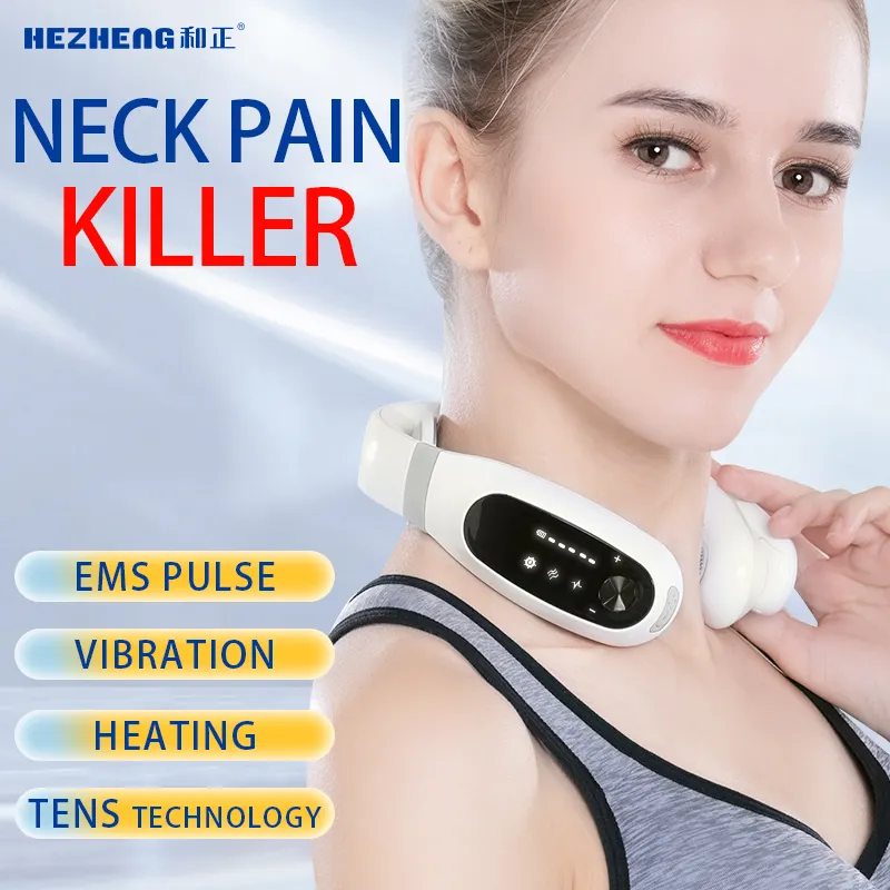 Masajeador portátil inteligente para el cuidado del bienestar de la salud del cuello con TENS EMS Tratamiento de terapia de calefacción Dispositivo de masaje para aliviar el dolor muscular