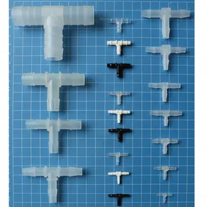 Fabrieks-T-Vormige 1.6Mm Tot 12.7Mm Gelijke Kunststof 3 Manieren Slang Buis Prikkeldreducerende T-Connector