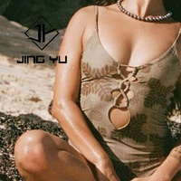 Maillot de bain une pièce en polyester de haute qualité, imprimé hawaïen personnalisé, faible quantité minimale de commande