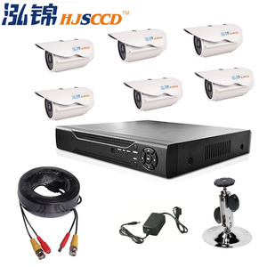 Kit de système de surveillance HJSCCD à 6 canaux, caméra de sécurité HD H.264, vision nocturne, étanche, détection de mouvement, utilisation domestique - Product Image 1