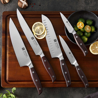 Set Pisau Dapur Chef XINZUO Berkualitas Tinggi dari Baja Anti Karat Jerman 1.4116 dengan Gagang Kayu Sandal