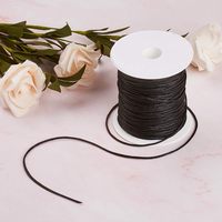 Cordon en coton ciré noir de 1,5 mm, longueur personnalisée, pour macramé, perlage, fabrication de bijoux, vêtements, chaussures, sacs, bracelets
